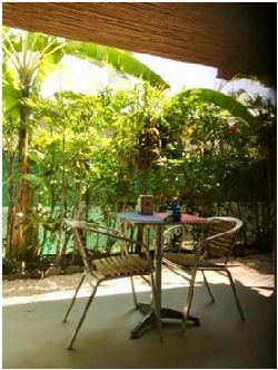 Vue du restaurant/maison de la cote pacifique, costa rica