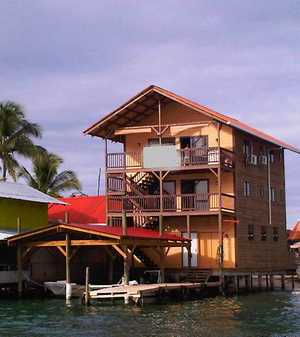 Vue maison de Bocas del Toro, Panama