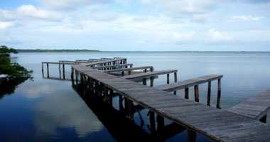 Vue du terrain de Bocas del Toro, Panama.